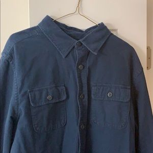 American Eagle Navy Blue Flannel Button Down